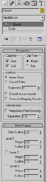  Extrude ()  Bevel (  )